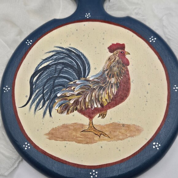 Hand-Painted Rooster Wall Decor – Rustic Farmhouse Kitchen Art on Wood Paddle - Picture 3 of 6